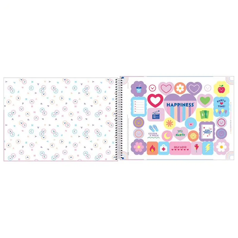 Caderno espiral capa dura cartografia 80 folhas Happy - Tilibra