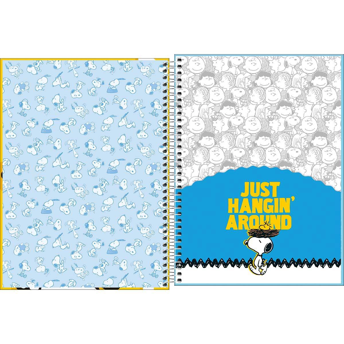 Caderno espiral capa dura universitário 10x1 160 folhas Snoopy - Tilibra