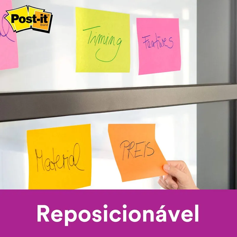 Bloco de notas adesivas Post-it para levar azul 76x76mm 90 folhas - 3M