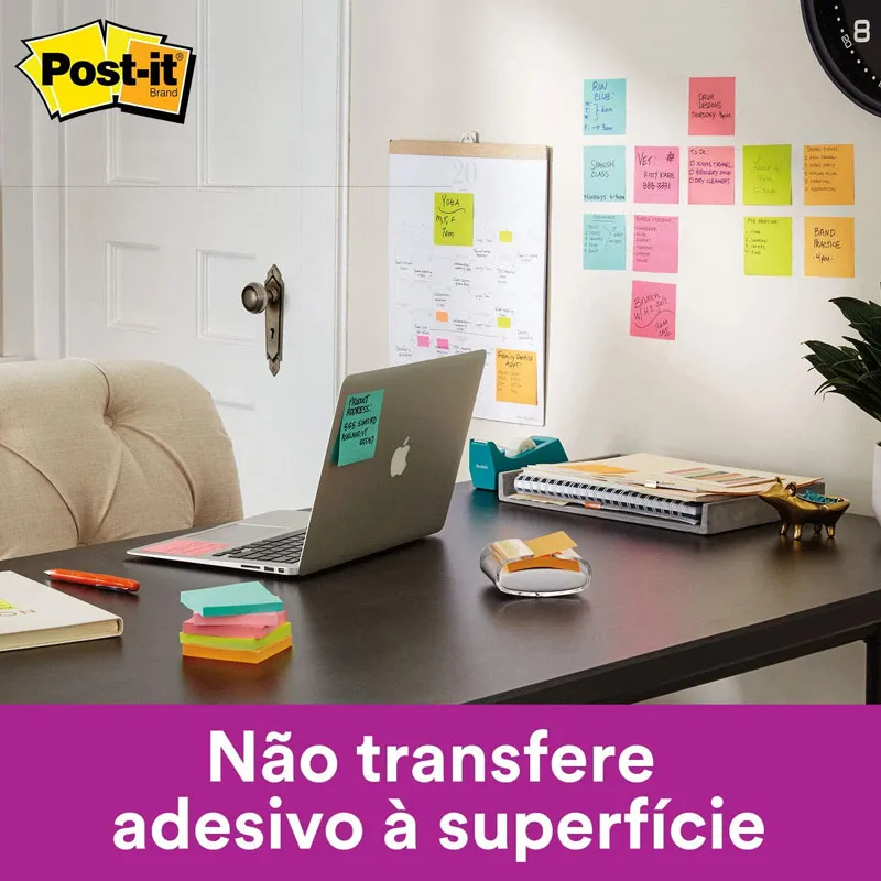 Bloco de notas adesivas Post-it para levar azul 76x76mm 90 folhas - 3M