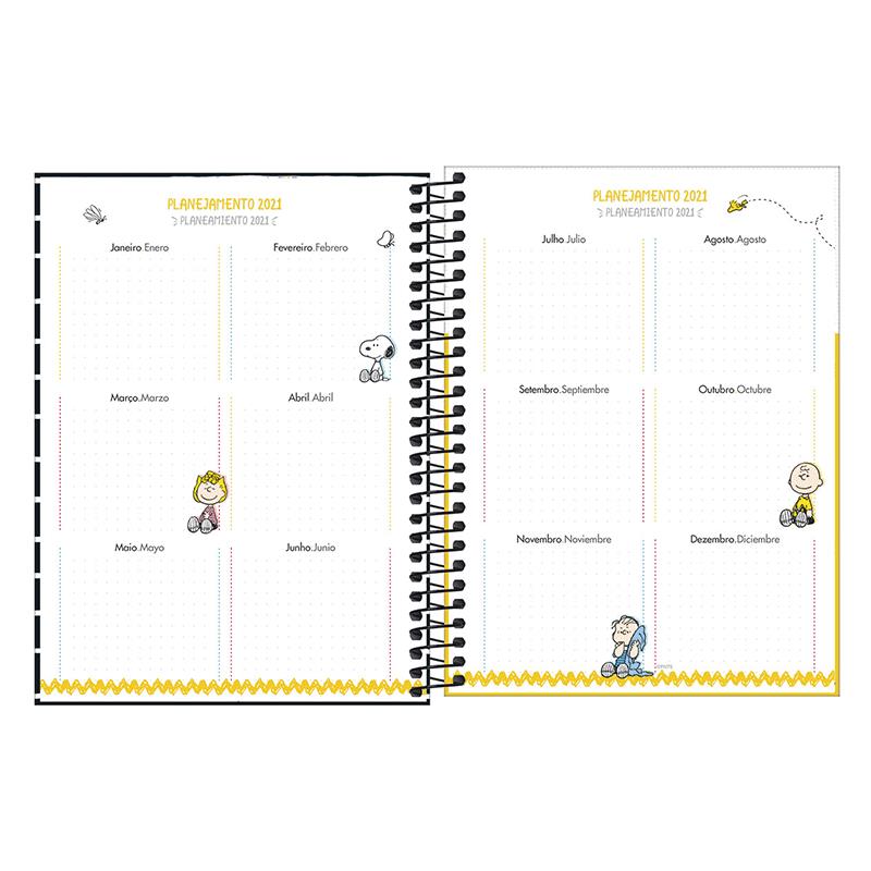 Agenda planner espiral semanal Snoopy 2026 - Tilibra