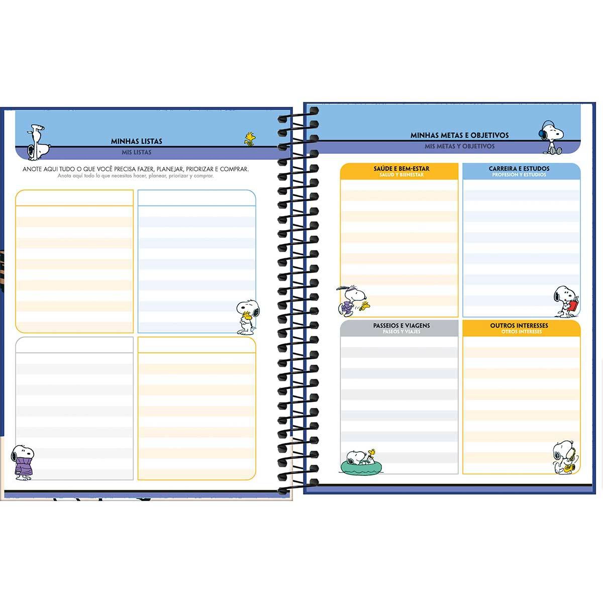 Agenda planner espiral semanal Snoopy 2027 - Tilibra