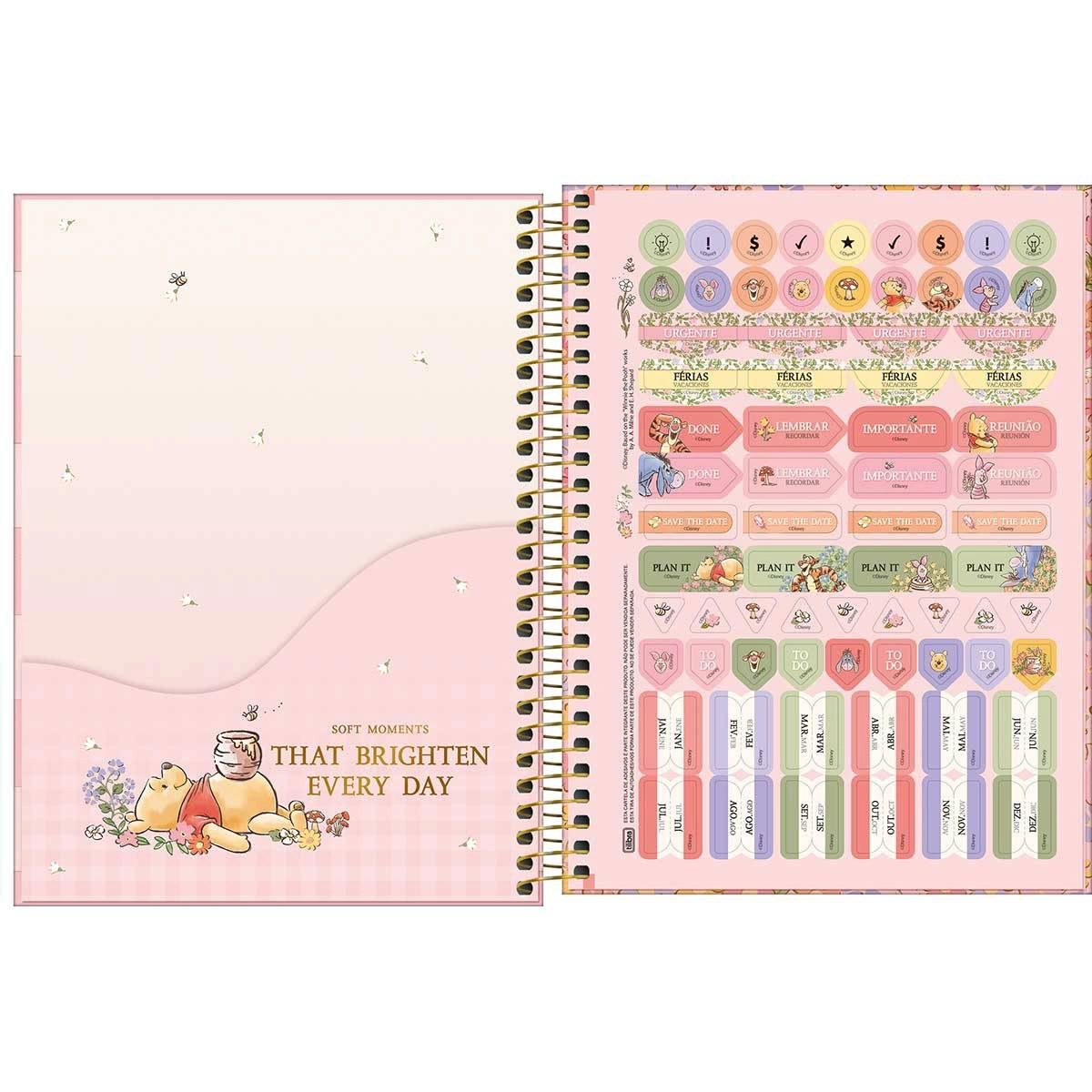 Agenda planner espiral semanal Pooh 2027 - Tilibra