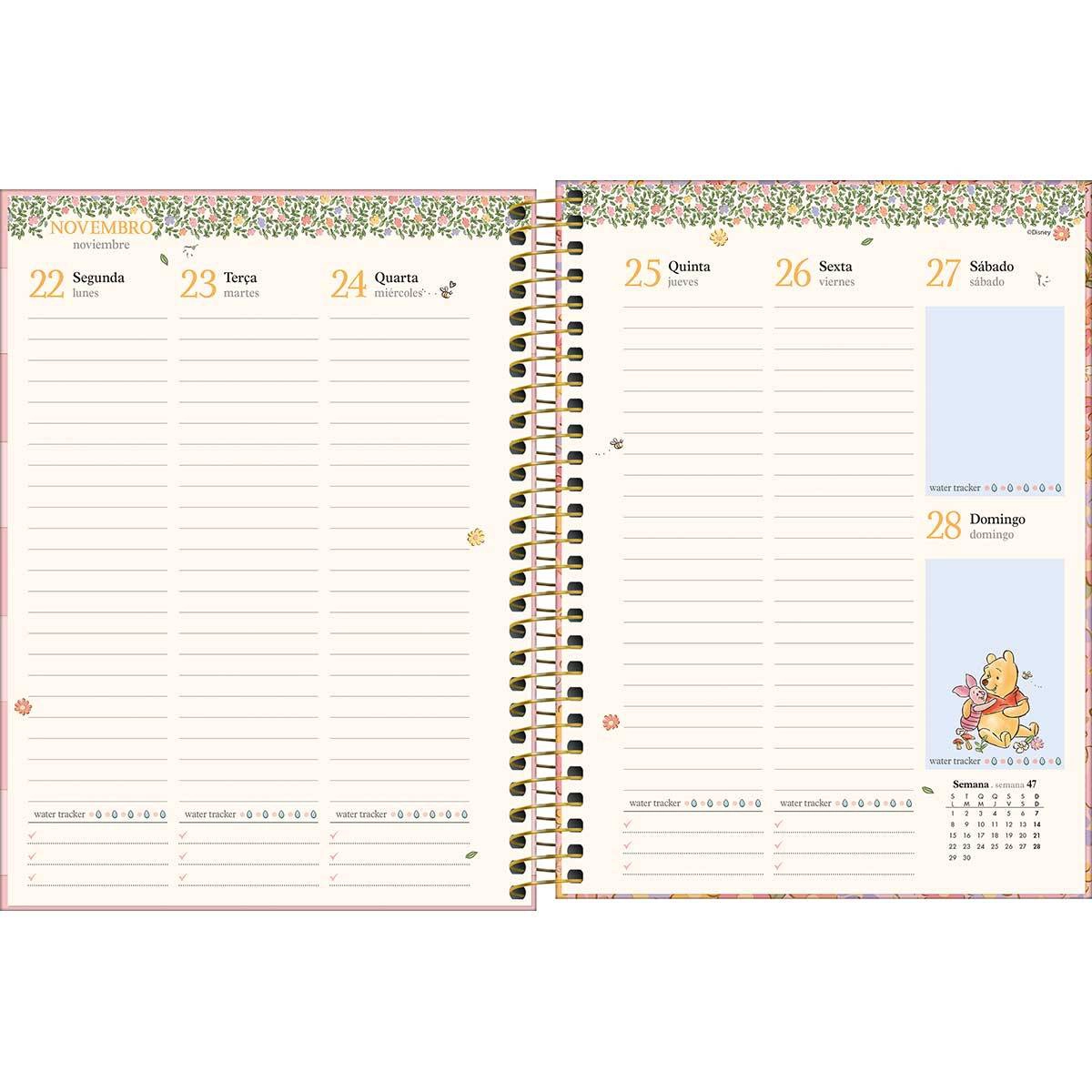 Agenda planner espiral semanal Pooh 2027 - Tilibra