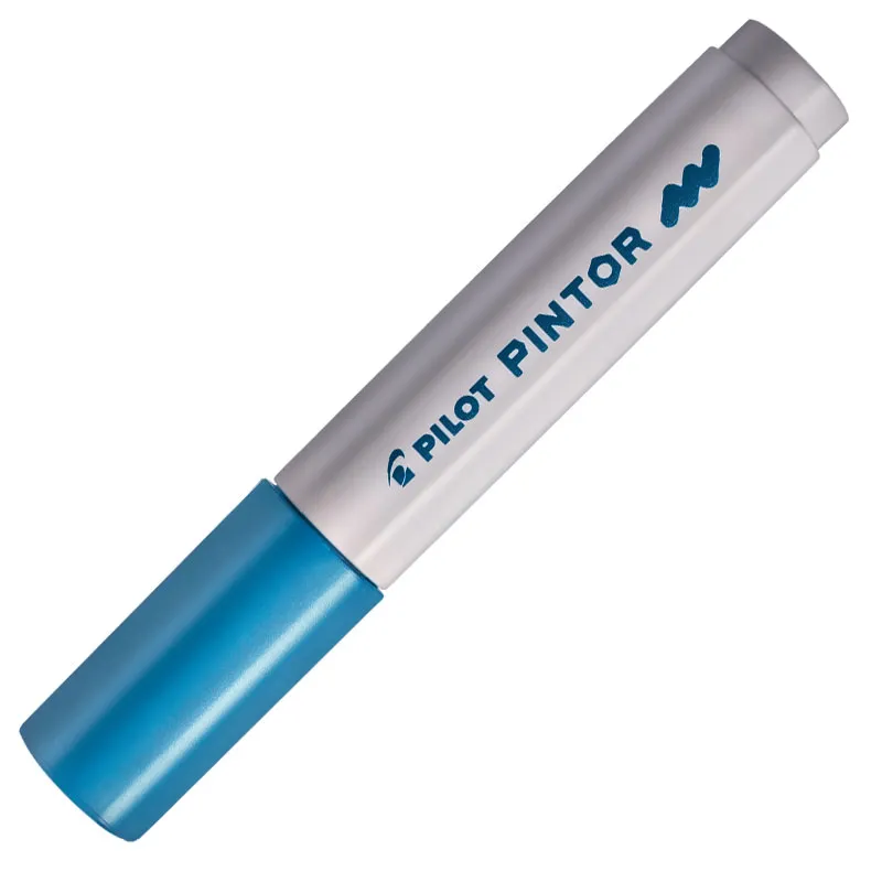 Pincel marcador Pintor ponta média 1.4mm - azul metálico - Pilot