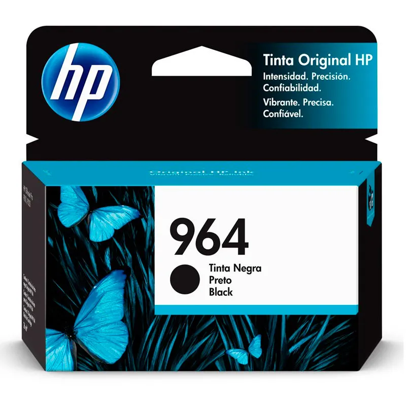 Cartucho HP 964 Original 3JA53AL preto p/ OfficeJet Pro 9010, 9016, 9018, 9020