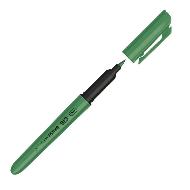 Caneta pincel Brush Metálico - Verde - Cis