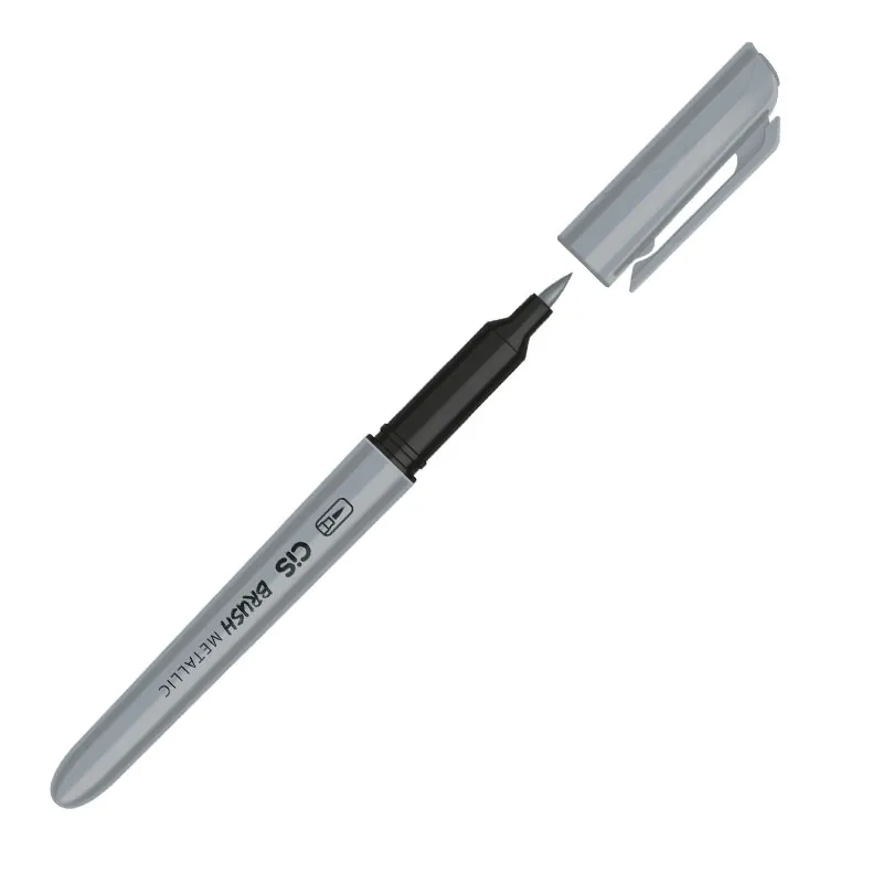 Caneta pincel Brush Metálico - Prata - Cis