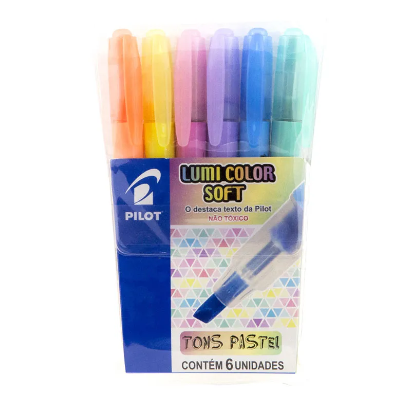 Pincel marca texto Lumi Color Soft Tons Pastel - 6 cores - Pilot
