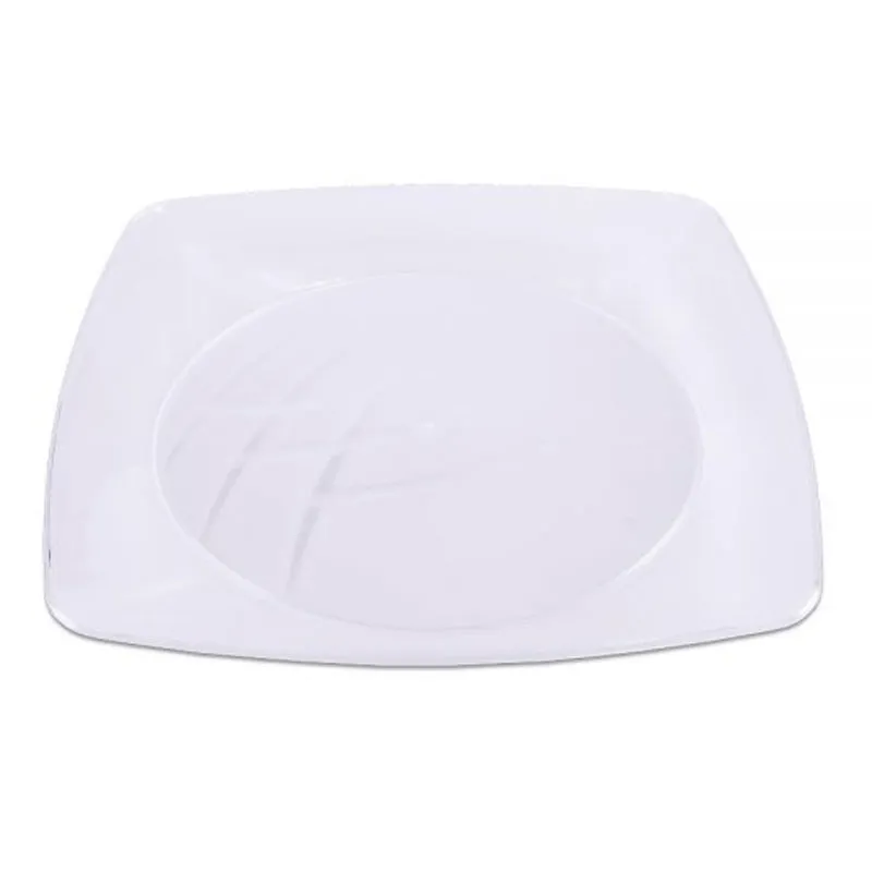 Prato quadrado grande cristal - 8526 - com 10 unidades - Prafesta