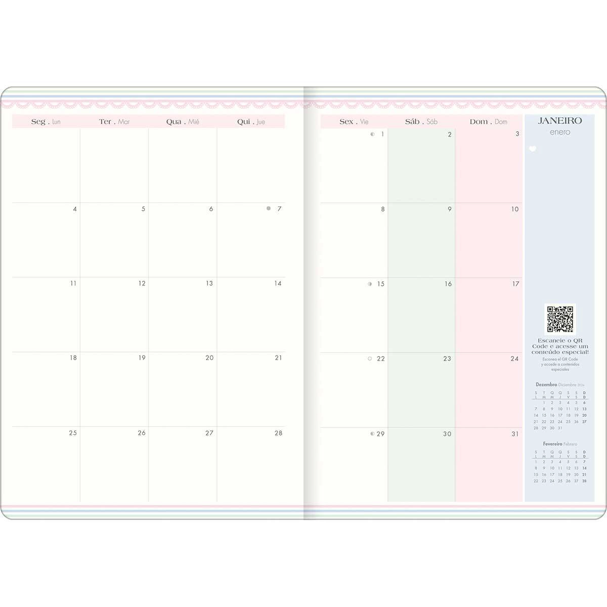 Agenda planner grampeado mensal Soho 2027 - Tilibra