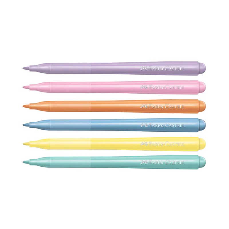 Caneta hidrográfica Vai e Vem 6 cores Pastel 150906VVZF - Faber-Castell