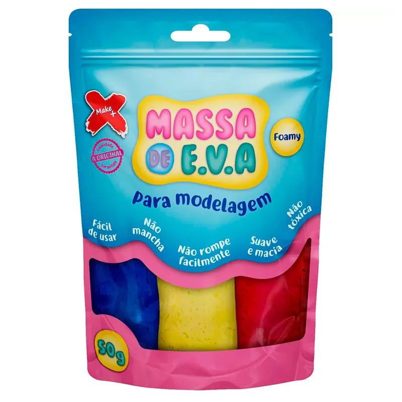 Massa de EVA Foamy para artesanato 50g 5 cores 13016 - Gatte