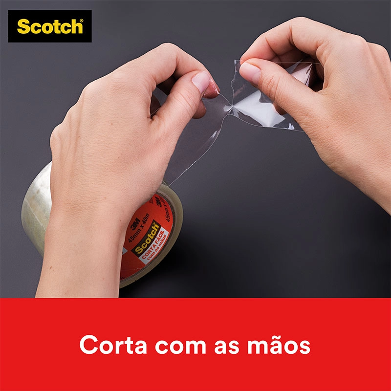 Fita de empacotamento Scotch Corta Fácil c/ 4 unidades 45mmx40m - 3M