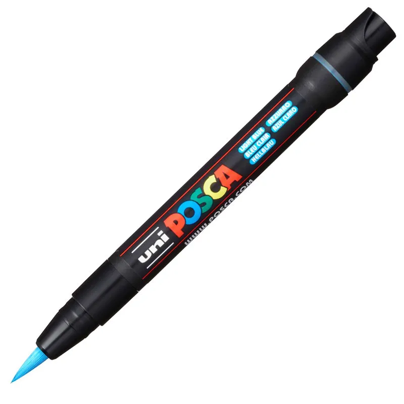Caneta Posca Brush PCF-350 - azul claro - Uni-Ball