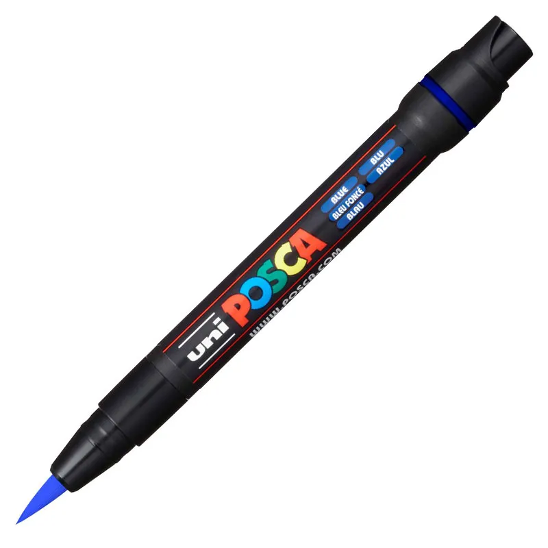 Caneta Posca Brush PCF-350 - azul - Uni-Ball