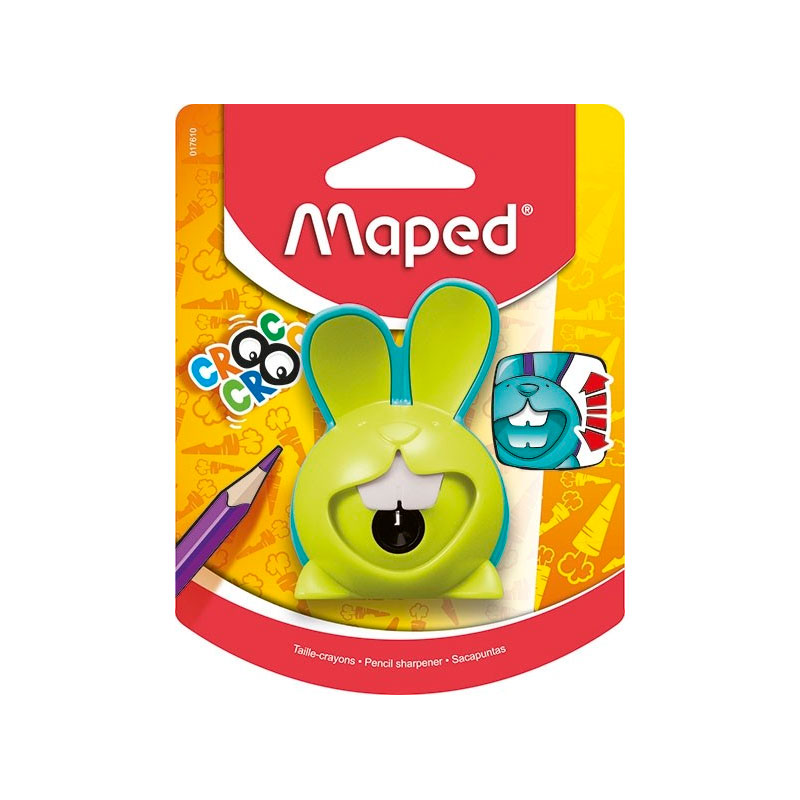 Apontador com coletor Croc Croc Coelho 1 furo 017610 - Maped