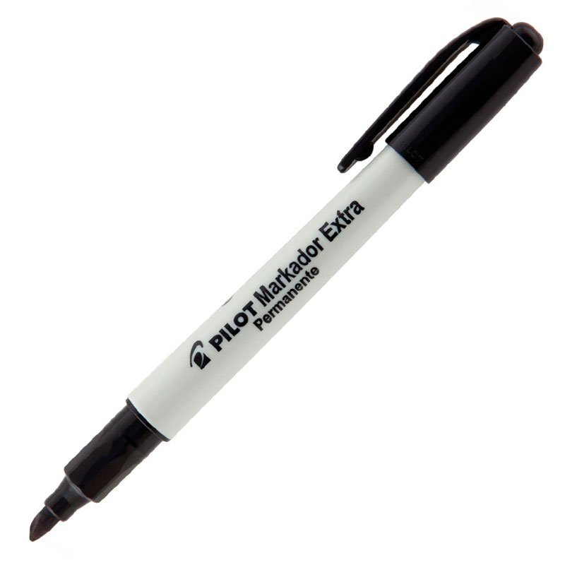 Pincel permanente Markador Extra ponta 4.0 chanfrada Preto com 1