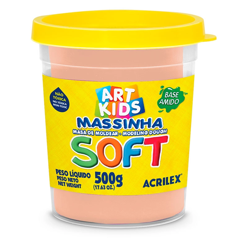 Massa de modelar Soft 500g - Amarelo Pêssego 538 - Acrilex