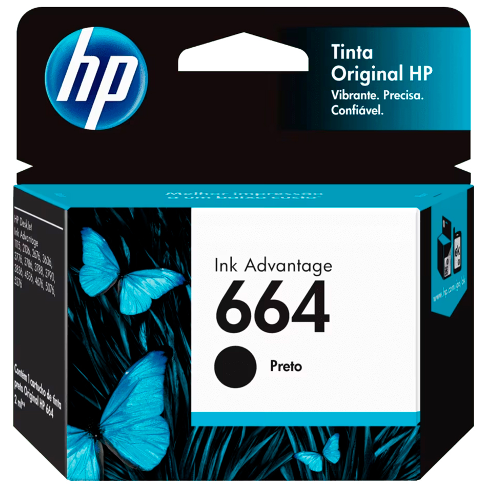 Cartucho HP 664 Original F6V29AB Preto - Cartuchos e Toners - Lepok