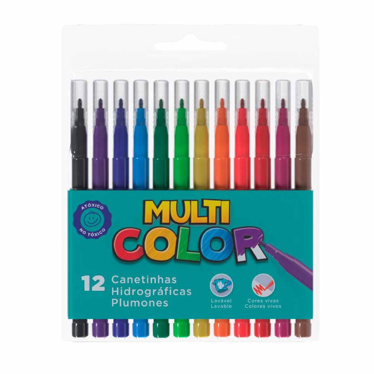 Caneta hidrográfica 12 cores 550915 - Multicolor