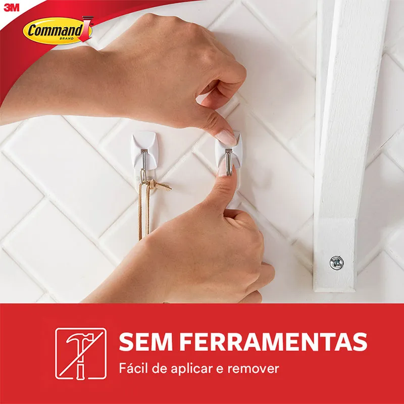 Gancho adesivo para utensílios Command branco mini 3 unid HB004819940 - 3M
