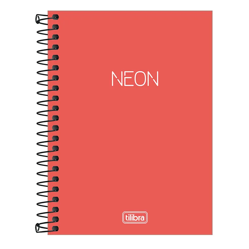 Caderneta capa plástica sem pauta 1/8 80 folhas Neon Laranja - Tilibra