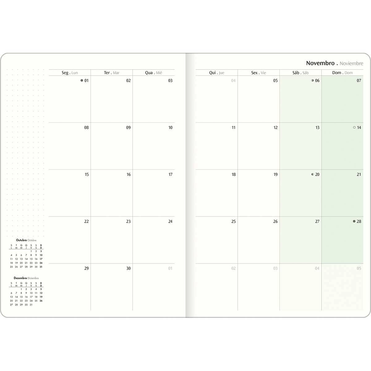 Agenda planner grampeado mensal West Village 2027 - Tilibra