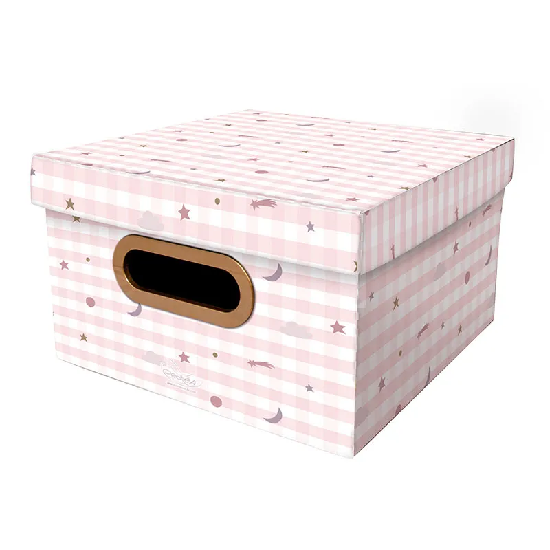 Caixa Organizadora pequena linho - pequenos astros rosa - 2327 - Dello
