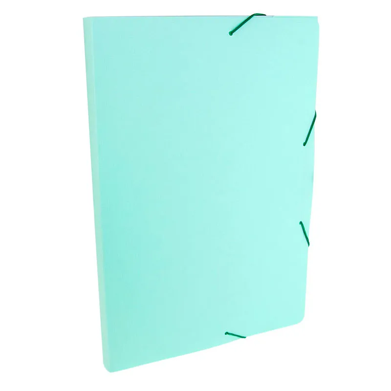 Pasta com aba elástico ofício lombo 20mm - Linho Serena - verde pastel - 0247.VP - Dello