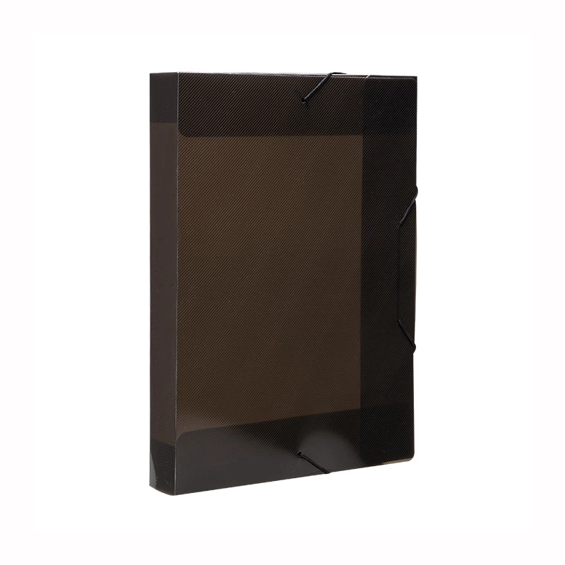 Pasta com aba elástico ofício lombo 40mm - Topline - transparente fumê - 0236.I - Dello