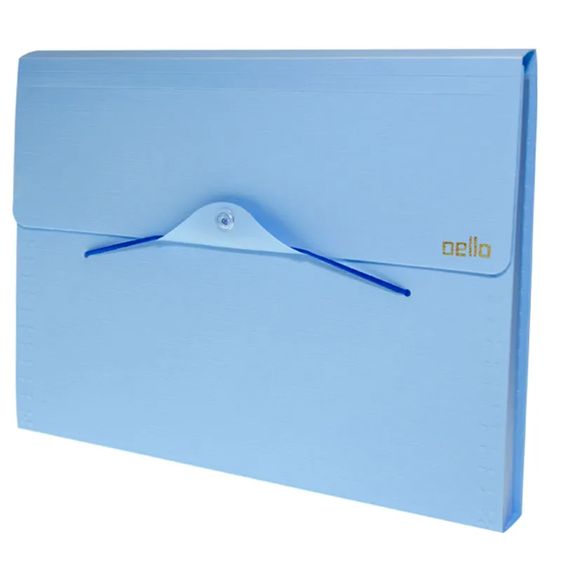 Pasta sanfonada A4 com 12 divisórias Linho serena - Azul pastel - 6096.BP - Dello