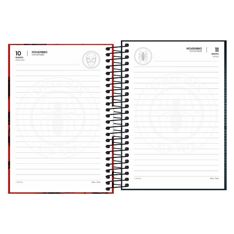 Agenda espiral diária Homem-Aranha 2026 - Tilibra