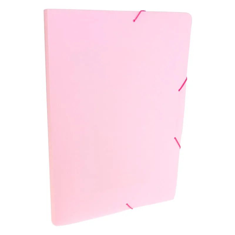 Pasta com aba elástico ofício lombo 20mm - Linho Serena - rosa pastel - 0247.WP - Dello