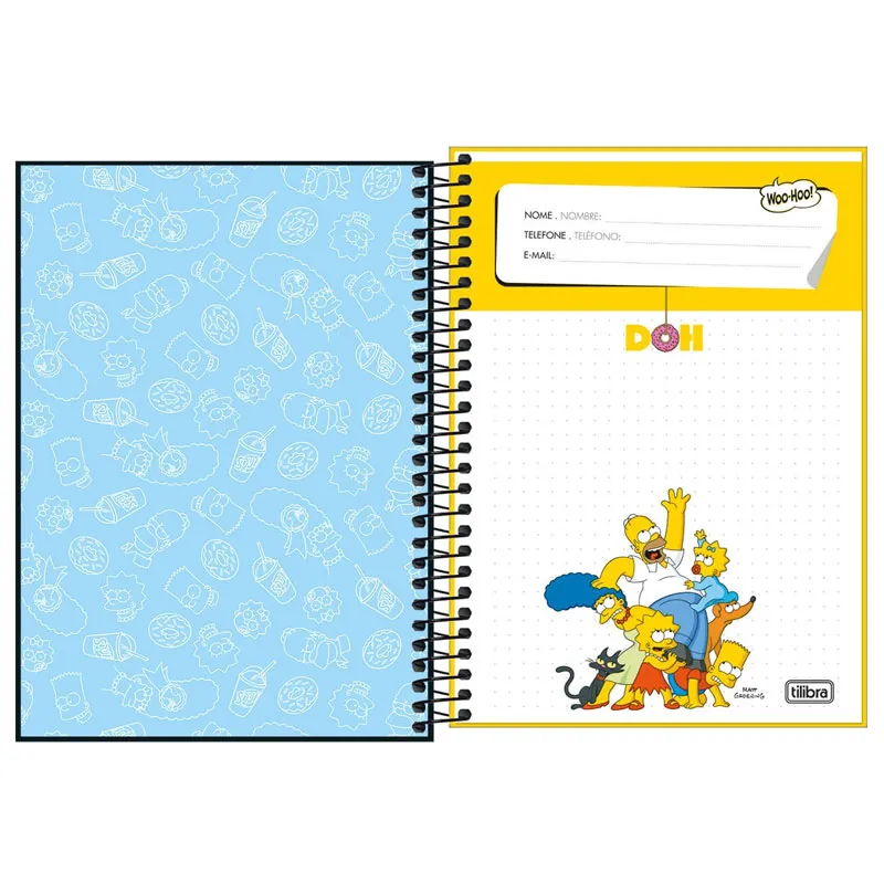 Caderno espiral capa dura 1/4 80 folhas Simpsons Capa 4 - Tilibra	