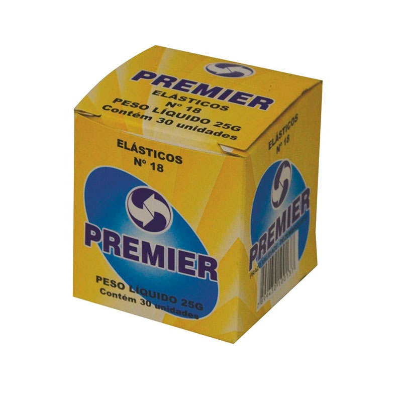 Elástico látex n18 amarelo caixa 25g - Premier - Escritório - Lepok