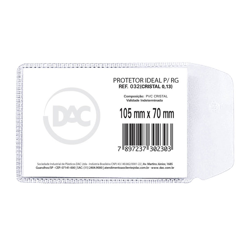 Porta documentos com aba 032 70x105mm - Dac - Organização e