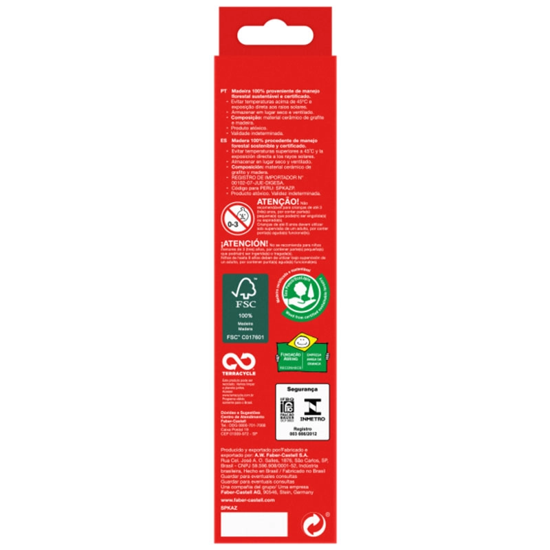 Lápis preto Sparkle Azul triangular caixa com 12 unidades SPKAZ - Faber-Castell