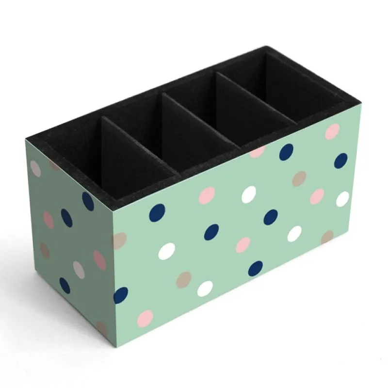 Porta objetos com 4 divisórias Poá Verde 4031 - Fina Ideia