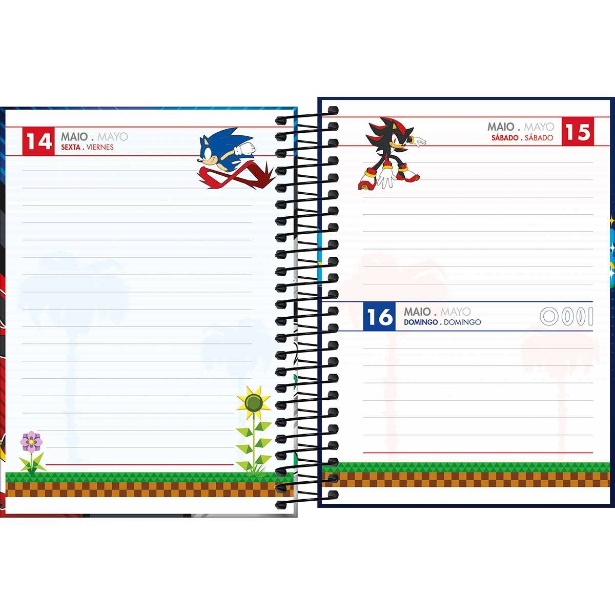 Agenda espiral diária Sonic 2027 - Tilibra