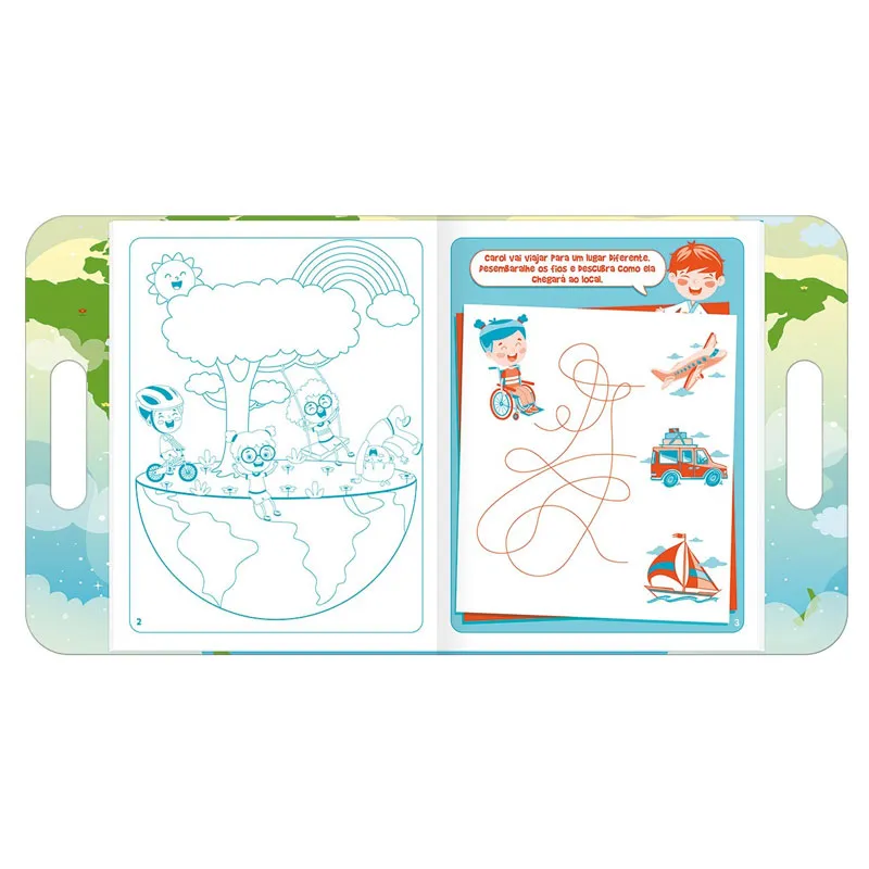 Maleta de atividades Pelo Mundo com 8 folhas 336696 - Tilibra