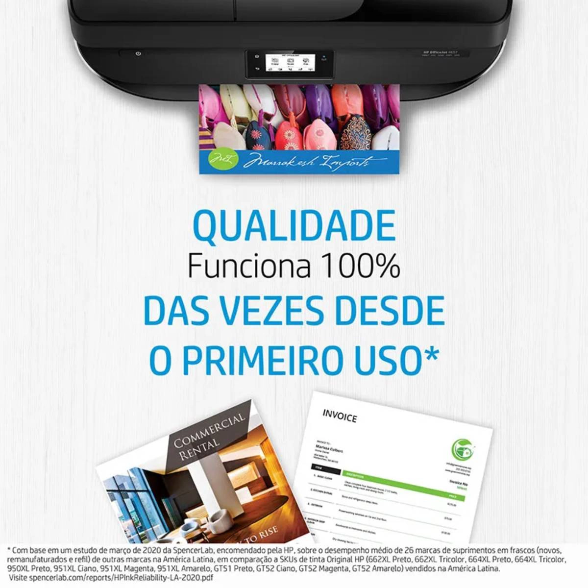 Cartucho HP 667XL Original 3YM80AB Cores p/ Deskjet 2376, 2776, 6476, 5076, 5276