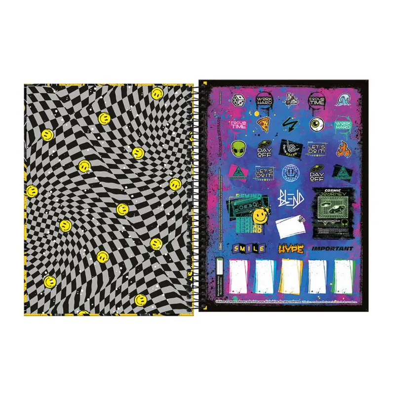 Caderno espiral capa dura universitário 10x1 160 folhas Hype - Tilibra