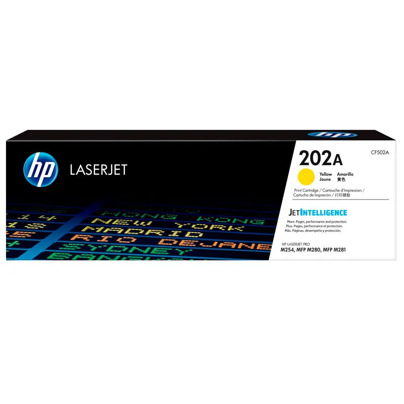 Toner HP 202A Original CF502A Amarelo p/ Laserjet Pro M254dw, M281fdw