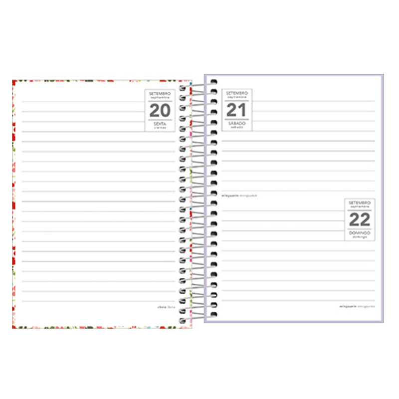 Agenda espiral diária Pepper Feminina 2026 - Tilibra