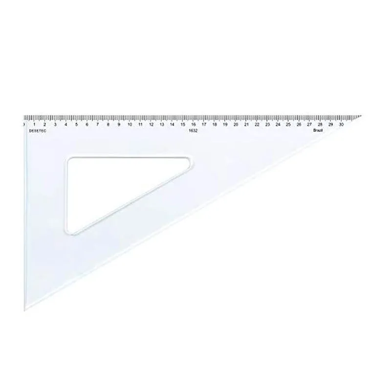 Esquadro acrílico 32cm x 60 graus com escala 1632 - Trident