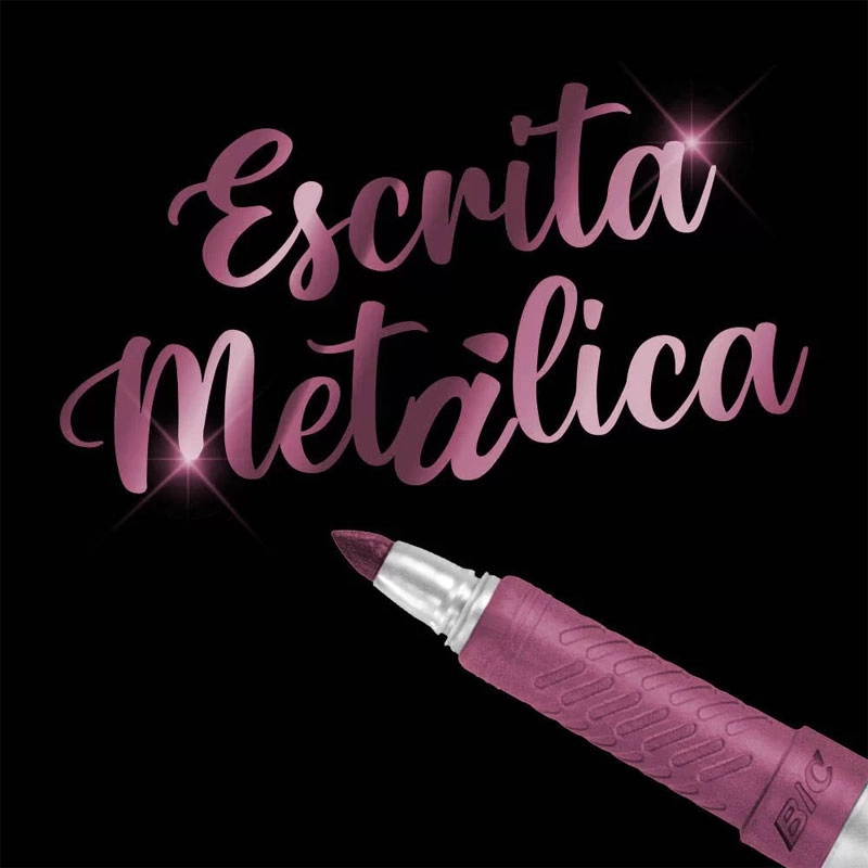 Pincel marcador permanente Marking Metálico com 6 cores 971035 - Bic