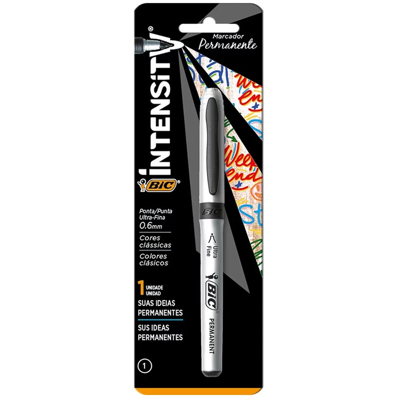 Pincel marcador permanente Intensity CD/DVD Preto com 1 unidade - Bic