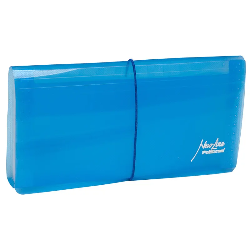 Pasta sanfonada cheque 12 divisões Azul - Polibras