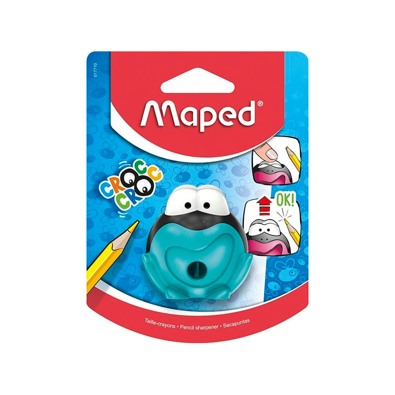 Apontador com coletor Croc Croc Sapo 1 furo 017710 - Maped